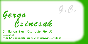 gergo csincsak business card